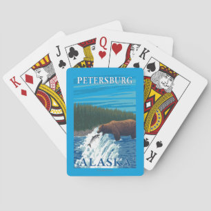 Baraja De Cartas Pesca del oso en el río - Petersburgo, Alaska