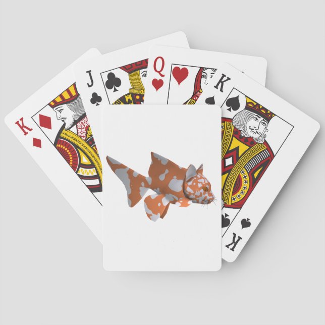Baraja De Cartas Pescado blanco-naranja (Reverso)