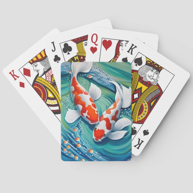 Baraja De Cartas Pescado de Koi (Reverso)