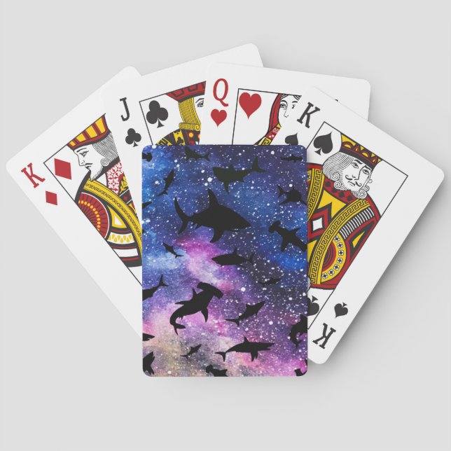 Baraja De Cartas Pescado de tiburón moderno jaws ballena bajo la ga (Reverso)