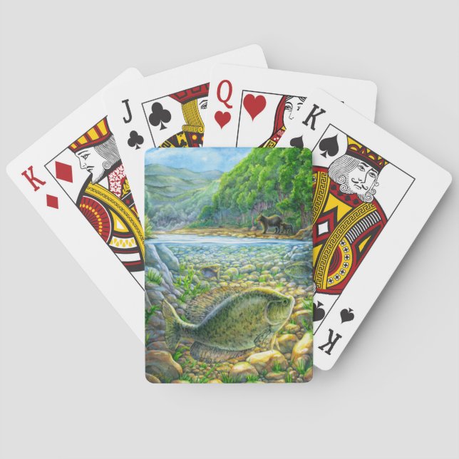 Baraja De Cartas Pescado del río Montaña (Reverso)