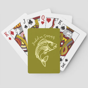 Baraja De Cartas Pescado enganchado en aceitunas de verano