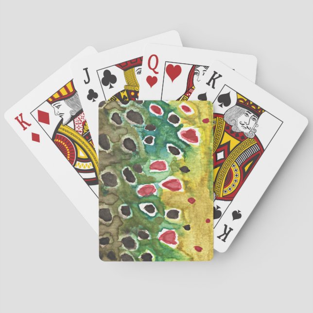 Baraja De Cartas Pescador de la trucha marrón (Reverso)