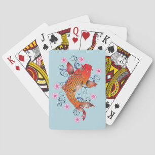 Baraja De Cartas Pescados bonitos de Koi del japonés
