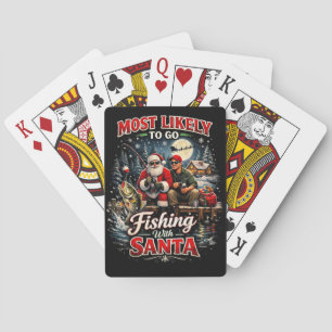 Baraja De Cartas Pescar con Santa