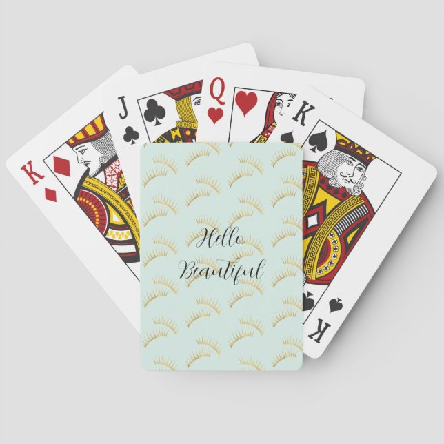 Baraja De Cartas Pestañas Doradas Mentoladas (Reverso)