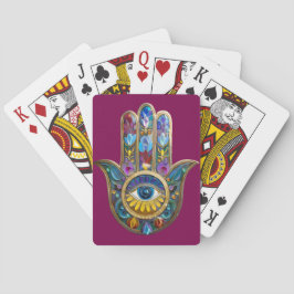 Baraja De Cartas Pétalos Coloridos Hojas Hamsa Zafiro Tercer Ojo