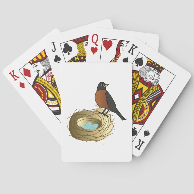Baraja De Cartas Petirrojo en jerarquía (Reverso)