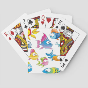 Baraja De Cartas Pez de dibujos animados lindos escuela bajo el mar