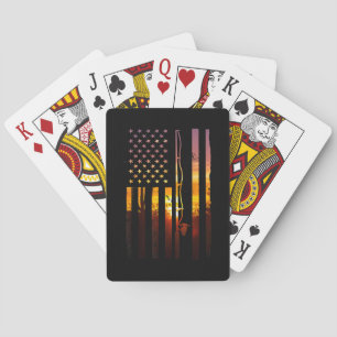 Baraja De Cartas Pez de la bandera americana Fisher pescador divert