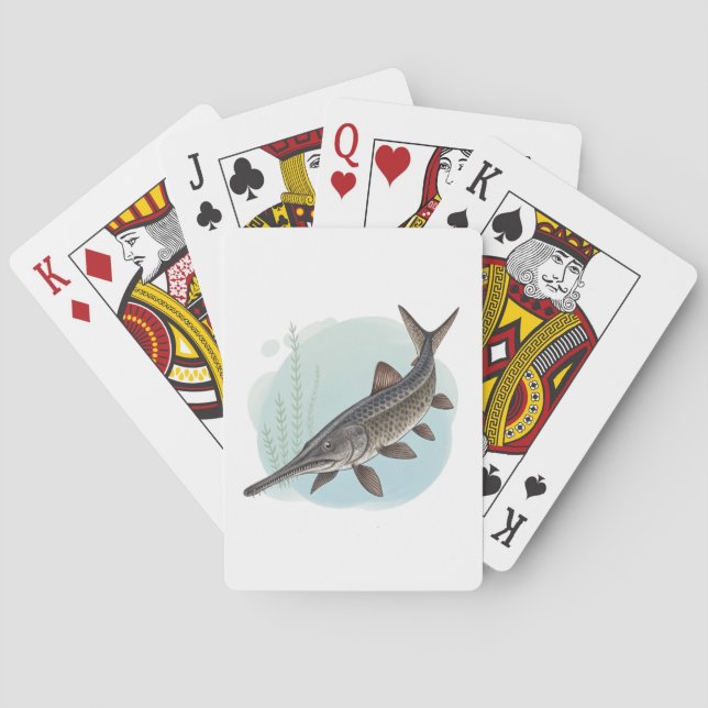 Baraja De Cartas pez espátula americano (Reverso)