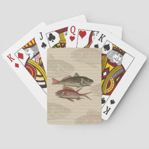 Baraja De Cartas Pez Lubina Roja Pescador Arte