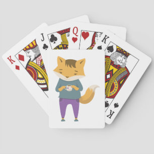 Baraja De Cartas Pezón lindo con taza de té