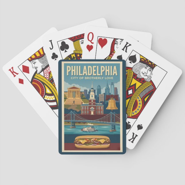 Baraja De Cartas Philadelphia Pennsylvania Culture Illustration Art (Reverso)