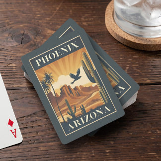 Baraja De Cartas Phoenix Arizona Retro Travel Poster Playing Cards