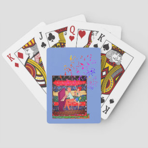Baraja De Cartas Piano Player Y Notas De Música