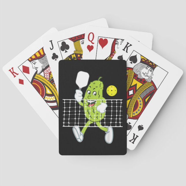 Baraja De Cartas Pickle Jugando Pickleball - Divertido Paddle (Reverso)