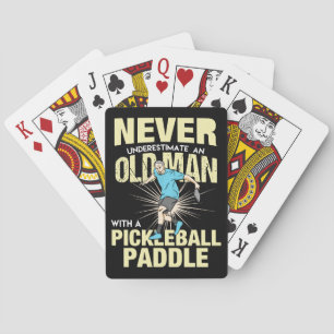 Baraja De Cartas Pickleball - Anciano Con Una Pala De Pickleball