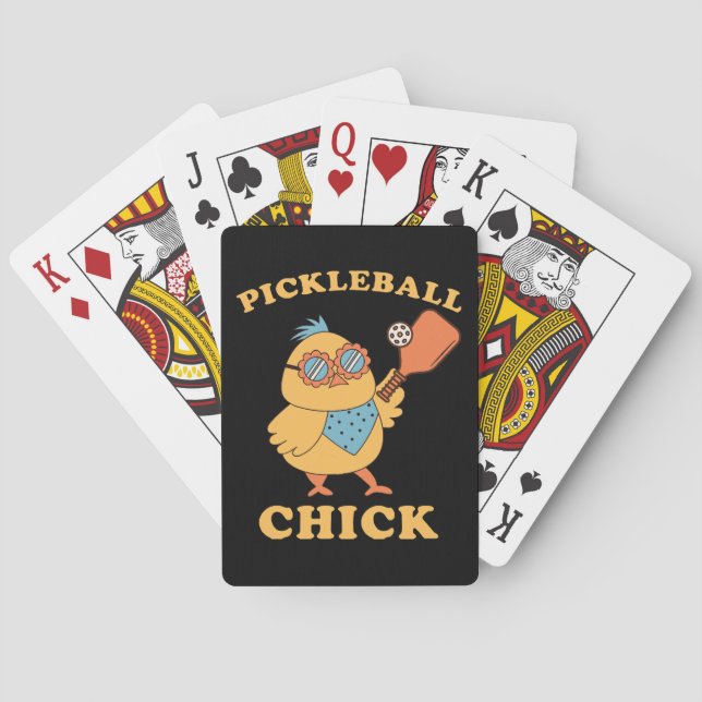 Baraja De Cartas Pickleball Chick - retro (Reverso)