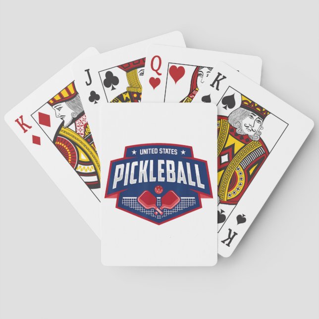 Baraja De Cartas Pickleball Support Team Pickleball Player USA (Reverso)