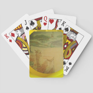 Baraja De Cartas Picnic junto al arte de la playa de conciertos de