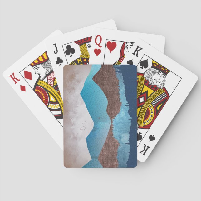 Baraja De Cartas Picos de montaña azul (Reverso)