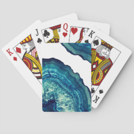 Baraja De Cartas Piedra azul y verde azulada bonita de Geode de la