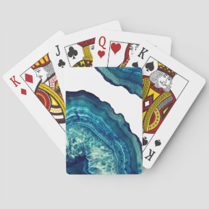 Baraja De Cartas Piedra azul y verde azulada bonita de Geode de la
