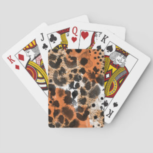 Baraja De Cartas Piel animal: patrón de leopardo creativo.