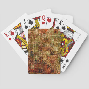 Baraja De Cartas Piel de piel de animal de cocodrilo rojo marrón