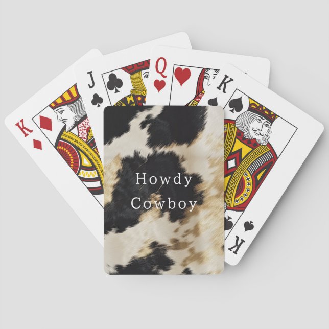 Baraja De Cartas Piel de vaca de oro blanco negro (Reverso)