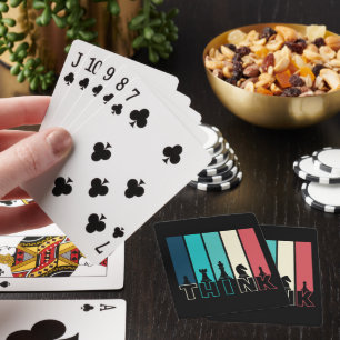 Baraja De Cartas Piezas de ajedrez antiguas únicas piensan en color