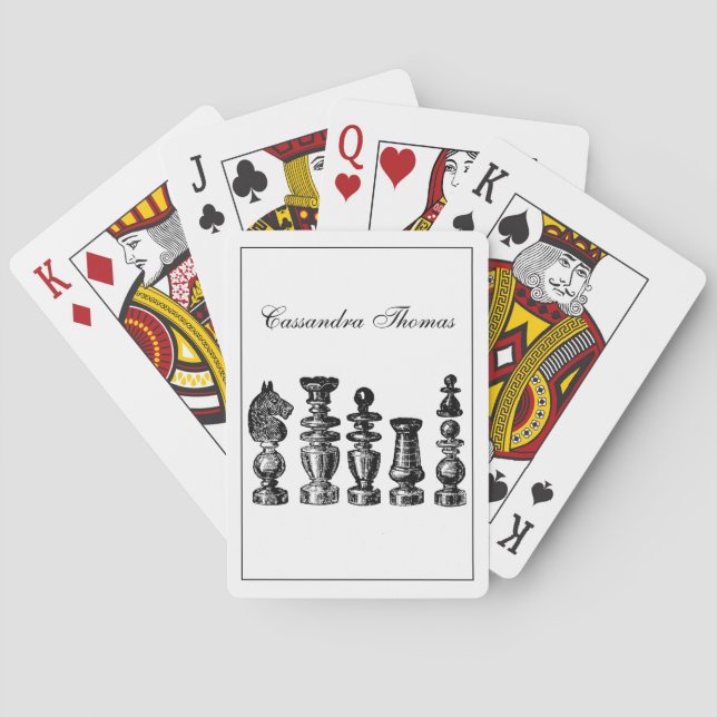Baraja De Cartas Piezas de Ajedrez Arte Antiguo (Reverso)
