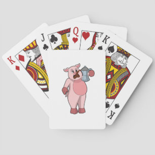 Baraja De Cartas Pig with Coffee pot