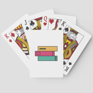 Baraja De Cartas pila de libros