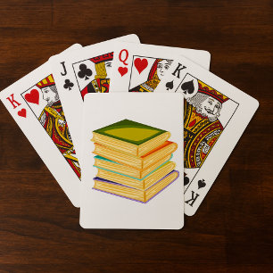 Baraja De Cartas Pila de Libros Arte y Lectura para Amantes de los