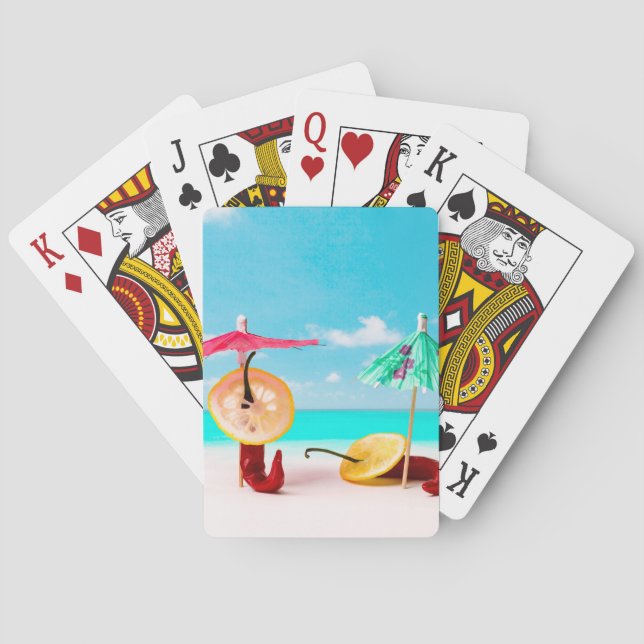 Baraja De Cartas Pimientos De Chili Junto Al Mar (Reverso)
