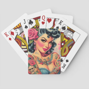 Baraja De Cartas Pin retro cute tatuoed