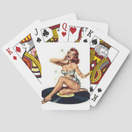 Baraja De Cartas Pin Up Chica sentado en Record