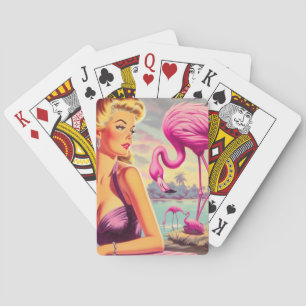 Baraja De Cartas Pin-up Flamingo Tropical
