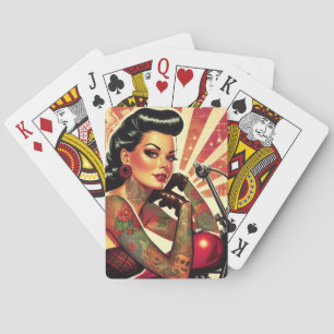 Baraja De Cartas Pin-up Retro Biker