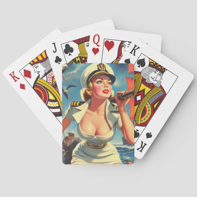 Baraja De Cartas Pin-up Retro Sailor (Reverso)