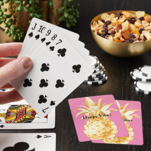 Baraja De Cartas Piña de oro amarillo rosa
