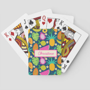 Baraja De Cartas Piña Tropical Banana Sandía Frutas personalizadas
