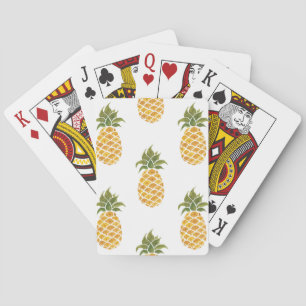 Baraja De Cartas Piñas pintadas a mano, fondo de acuarela.