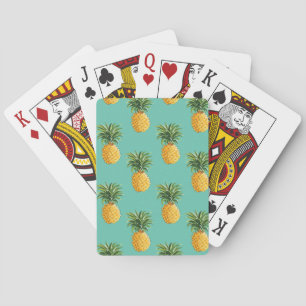 Baraja De Cartas Piñas Tropicales En Verde azulado