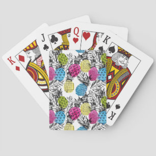 Baraja De Cartas Piñas y hojas de palma del arte pop