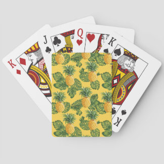 Baraja De Cartas Piñas y hojas tropicales en el oro