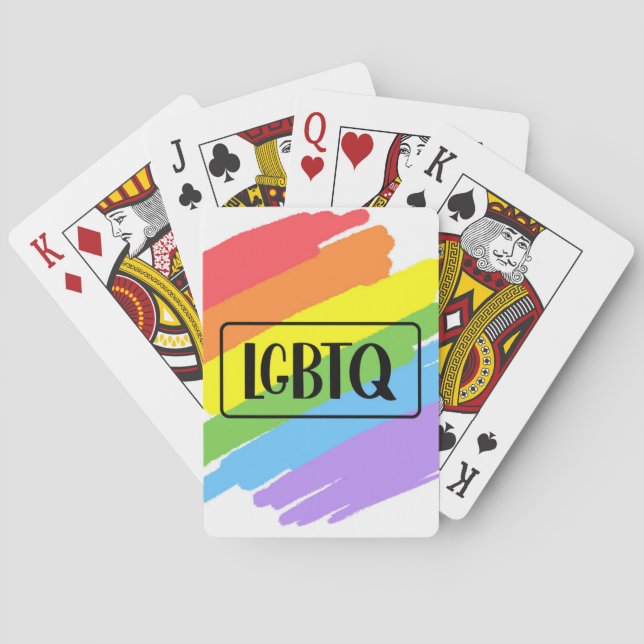 Baraja De Cartas Pinceles LGBTQ arcoiris (Reverso)