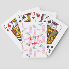 BARAJA DE CARTAS PINEAPPLE ROSA Y NARANJA FELIZ VERANO